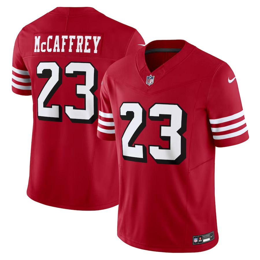 Men San Francisco 49ers #23 Christian McCaffrey Nike Scarlet Alternate Vapor F.U.S.E. Limited NFL Jersey